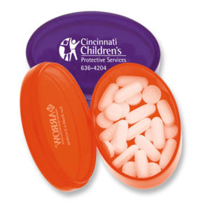 Capsule Shaped Pill Box Key Chain